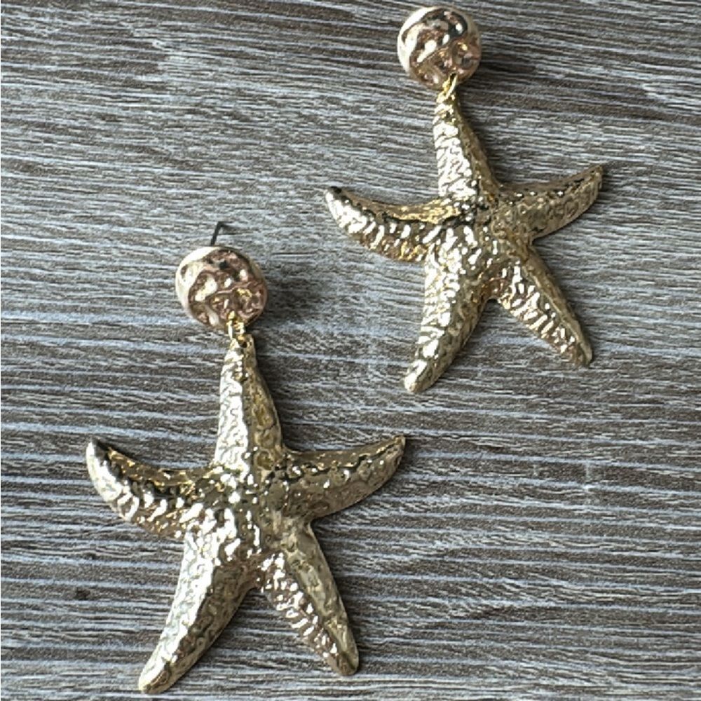 Starfish earrings A539 - Picture 2 of 4